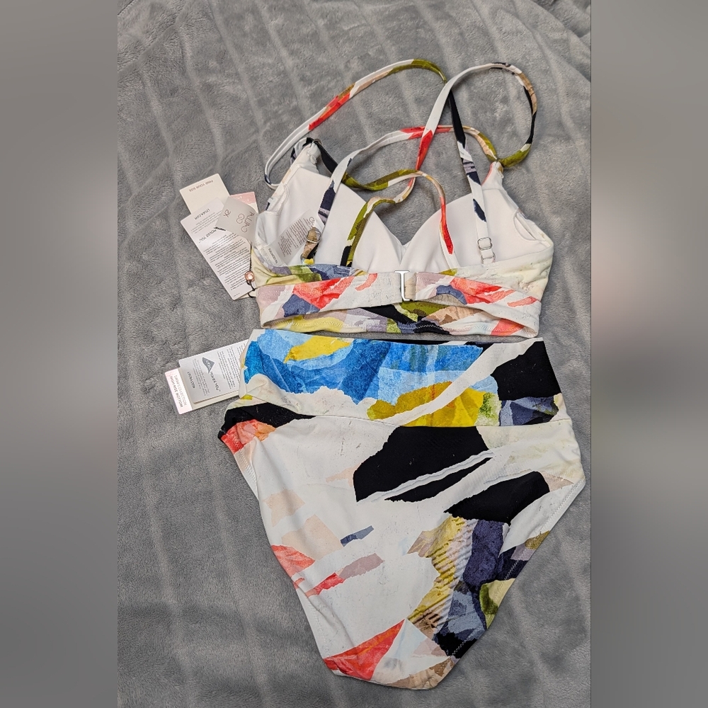 Calia Strappy Back Ruched Bikini Top Collage Bikini Set Sz:XS NWT - Picture 3 of 4